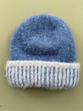 Free People Forever Fuzzy Beanie Periwinkle Blue Soft Knit Winter Hat OS